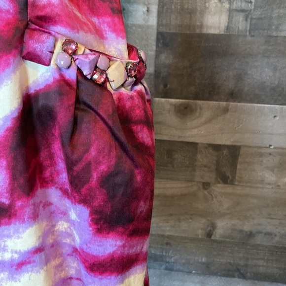 BCBGMaxAzria dress size 4 pink barbiecore floral y2k low key luxe glam party - Picture 4 of 12